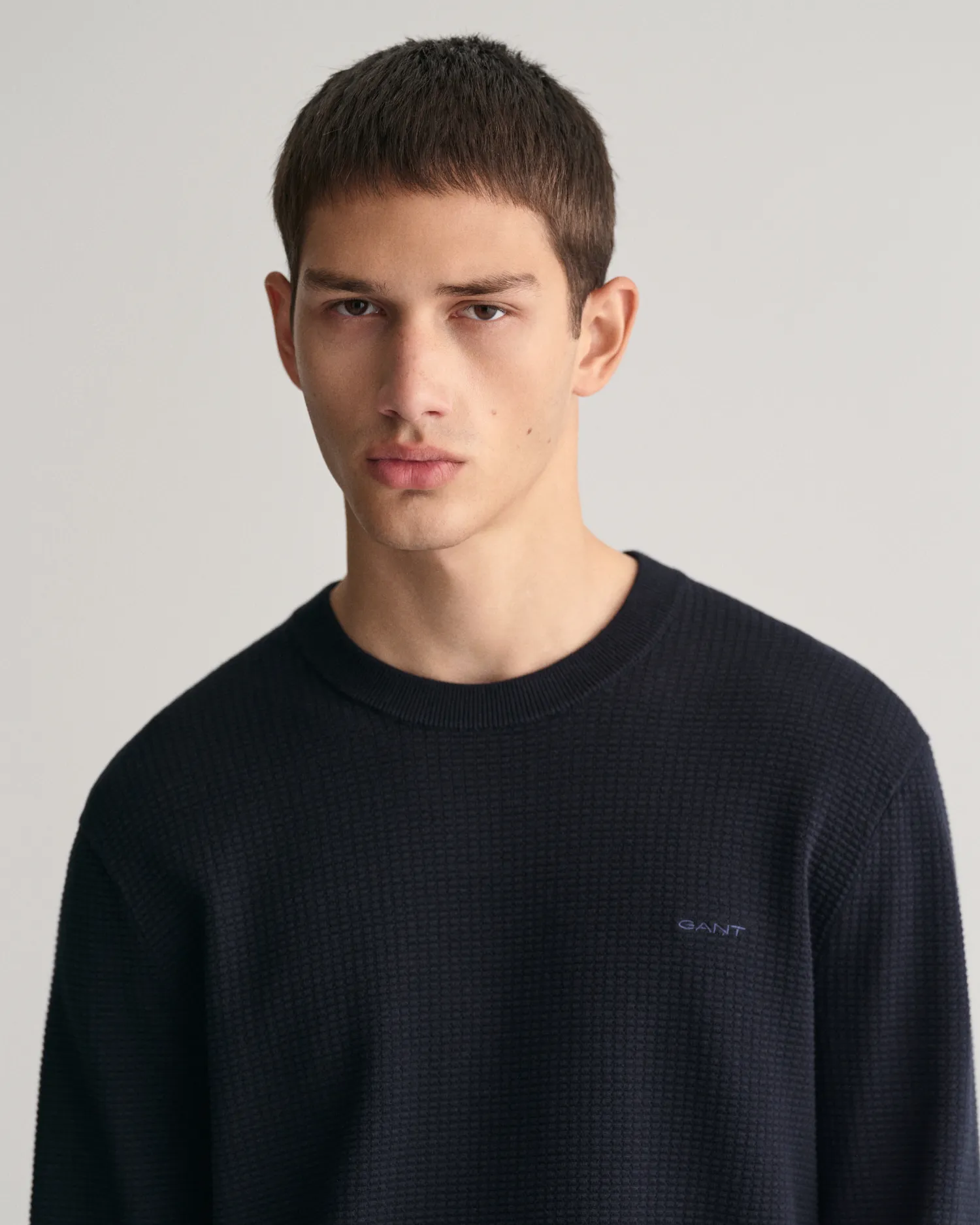 Textured genser c-neck-Strikk-Gant-Aandahls