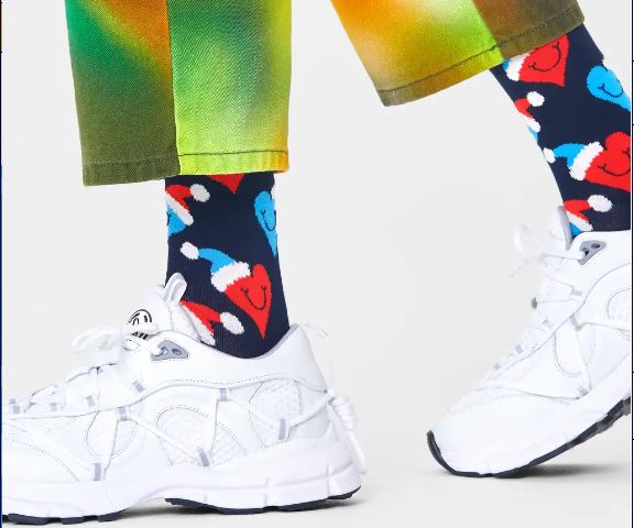 Santa love smiley sock-Strømper-Happy Socks-Aandahls