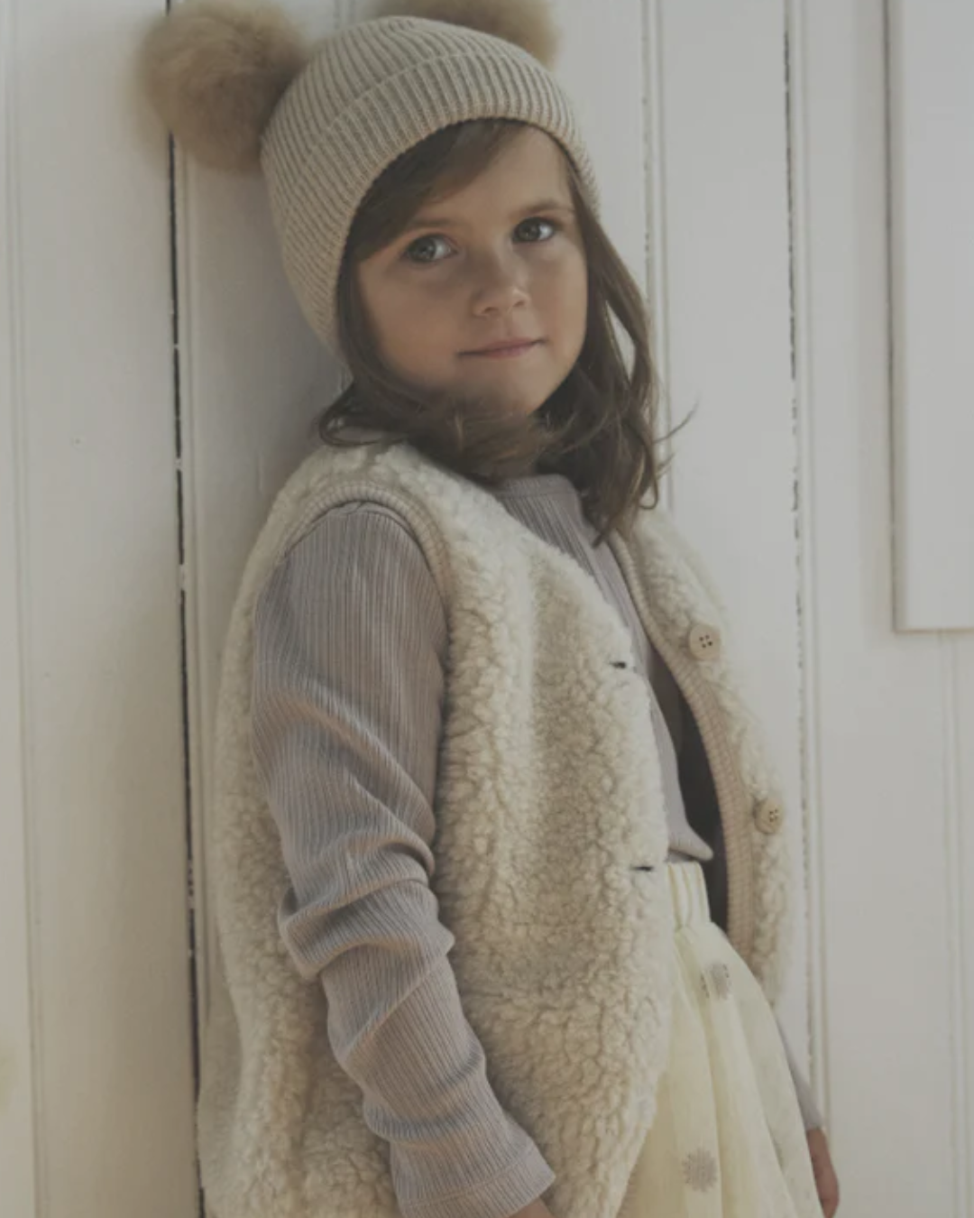 Beanie Wool Knit Pompoms-Hodeplagg-Huttelihut-Aandahls