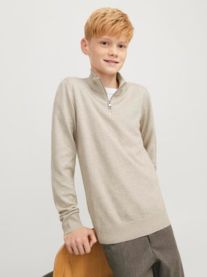 Emil Knit Half Zip Noos Jnr-Genser-JACK&JONES JUNIOR-Aandahls