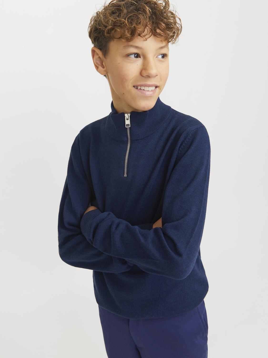 Emil Knit Half Zip Noos Jnr-Genser-JACK&JONES JUNIOR-Aandahls