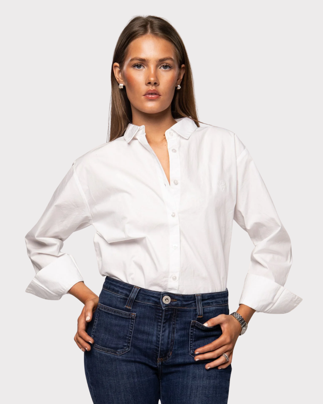 Ava Shirt Sugar White Poplin