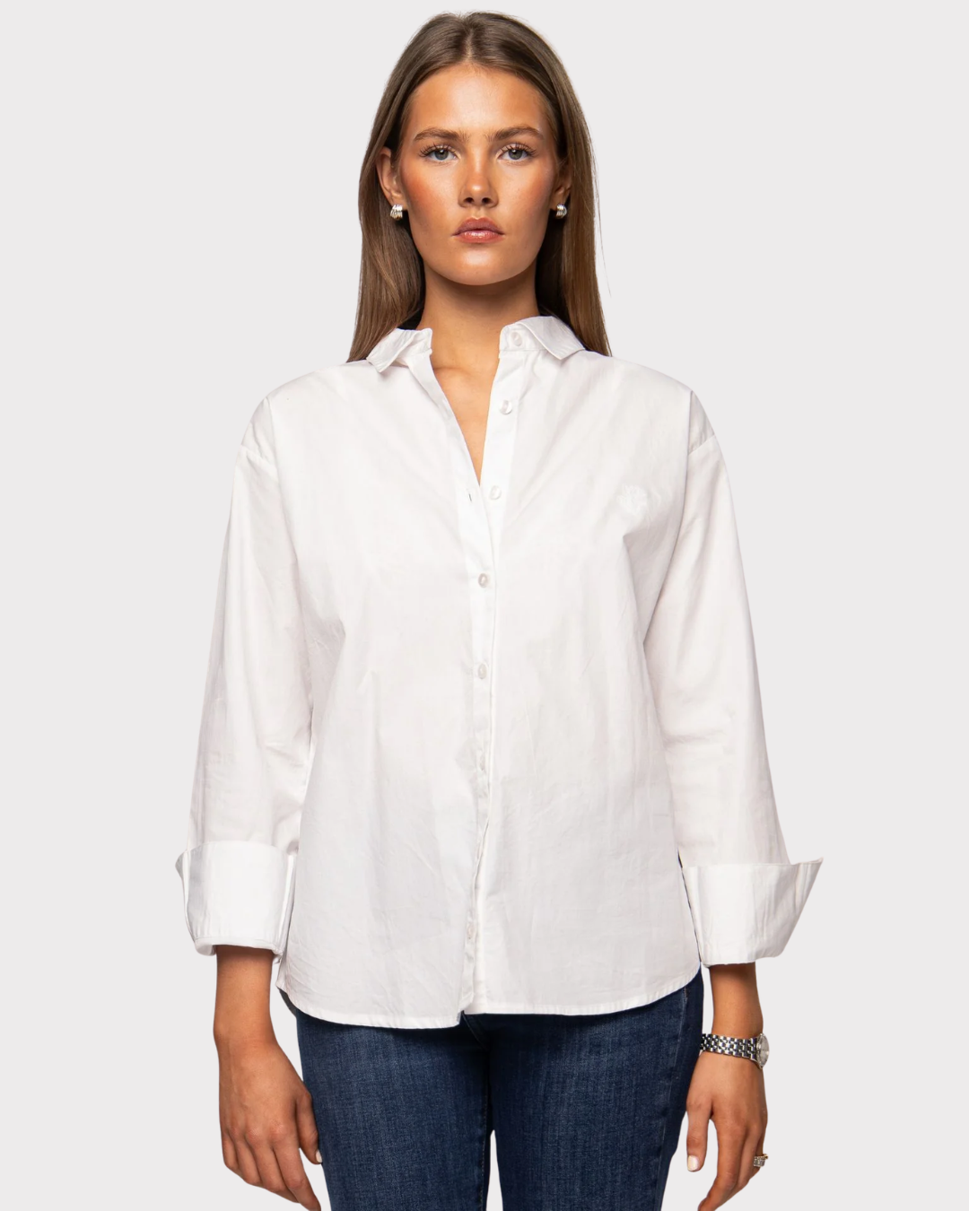 Ava Shirt Sugar White Poplin