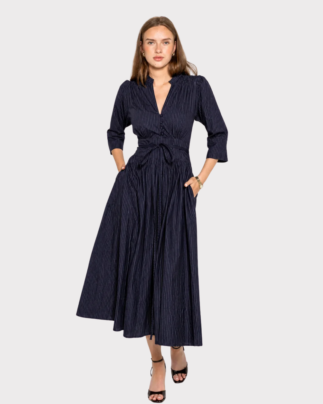 Maria Dress Pinstripe