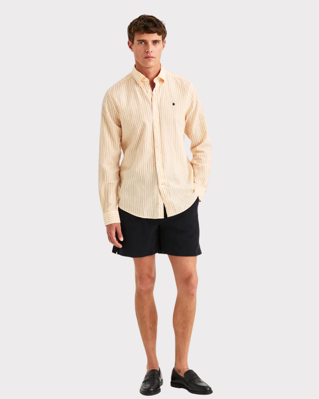 Douglas Linen Stripe Shirt Classic Fit-Skjorte-Morris-Aandahls