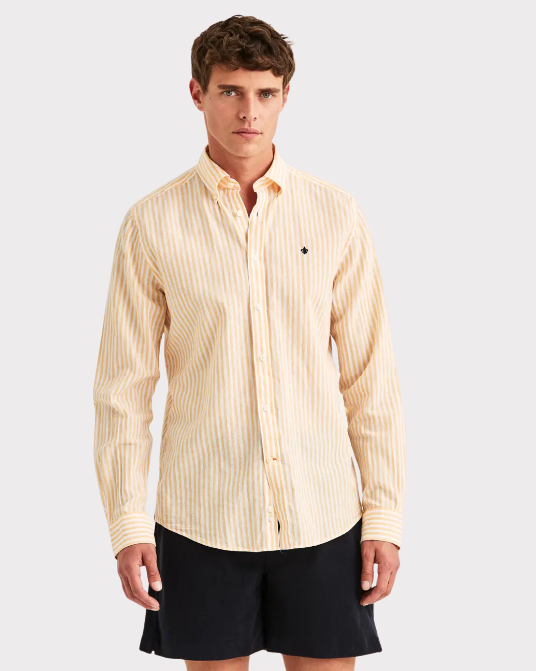 Douglas Linen Stripe Shirt Classic Fit-Skjorte-Morris-Aandahls