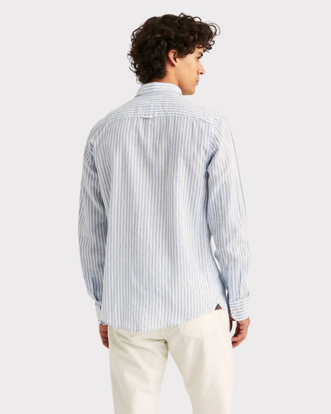 Douglas Linen Stripe Shirt Classic Fit-Skjorte-Morris-Aandahls