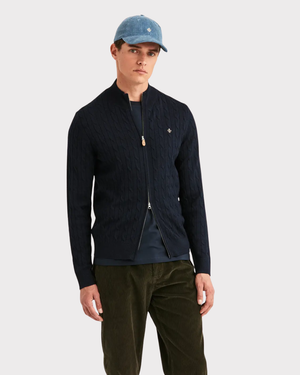 Merino Cable Zip cardigan