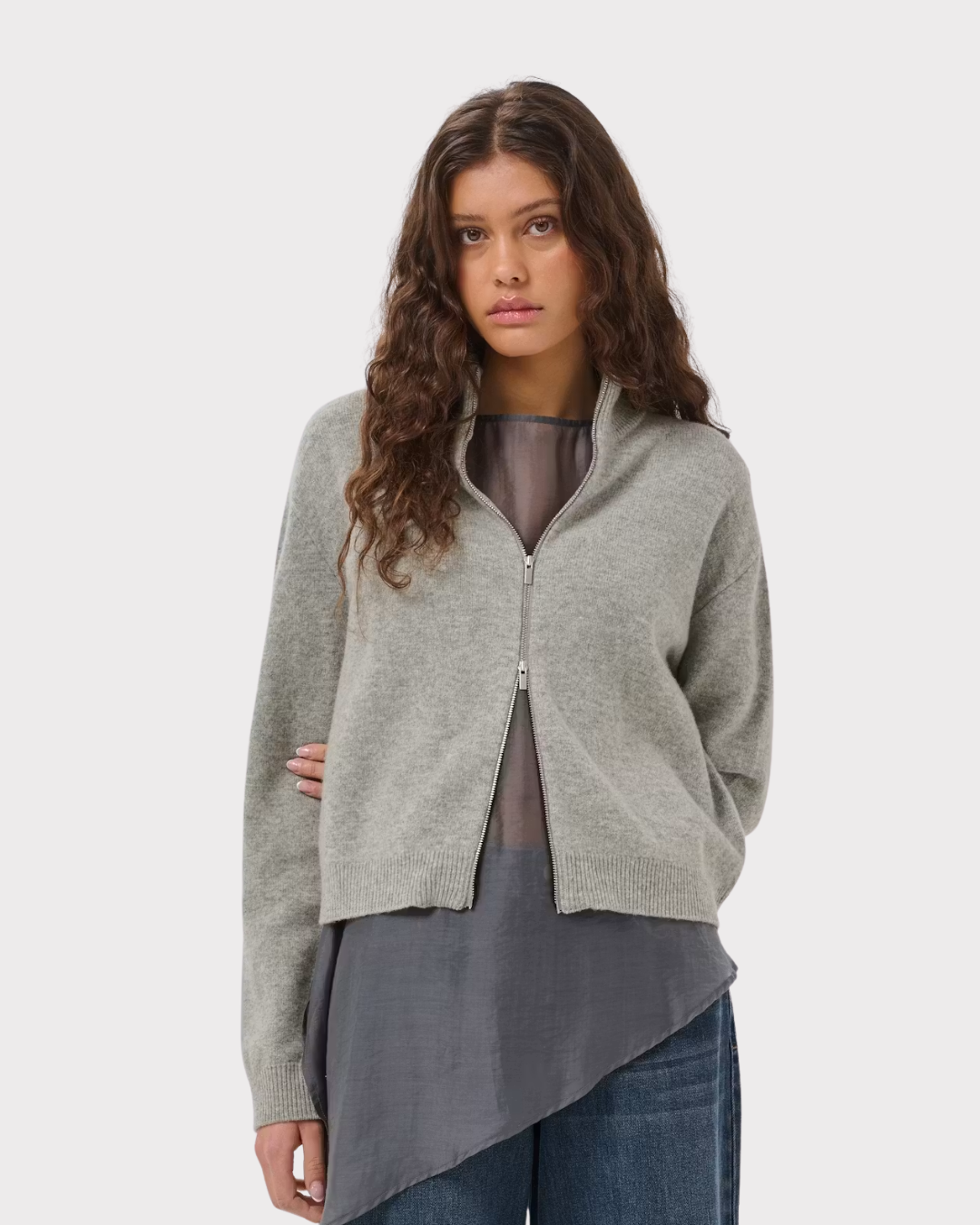 Mwtracy Knit Zipcardigan