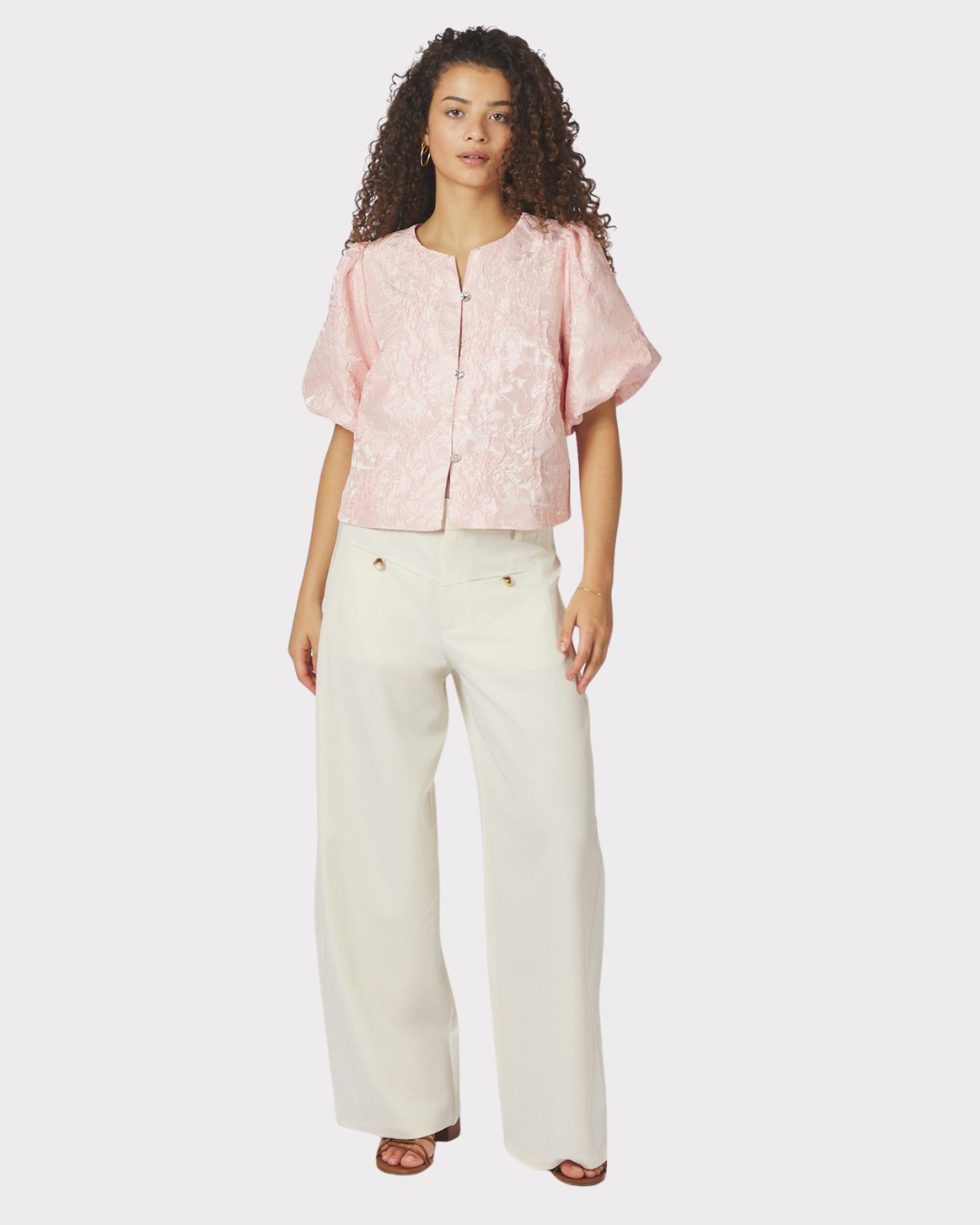 Aisa Soft Brocade Blouse-Overdel-Neo Noir-Aandahls