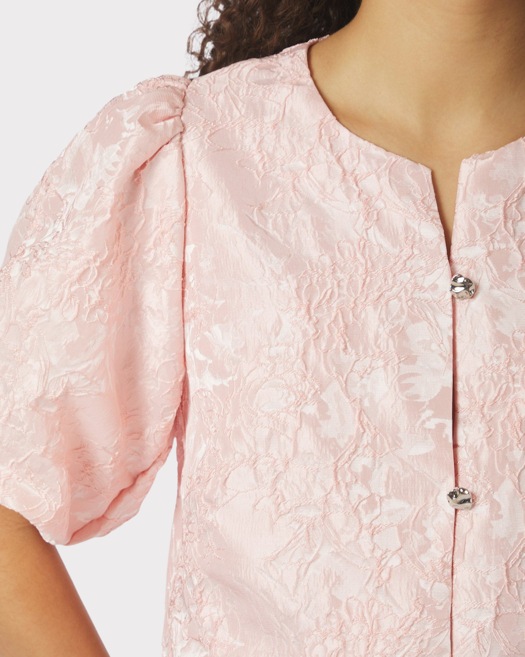 Aisa Soft Brocade Blouse-Overdel-Neo Noir-Aandahls