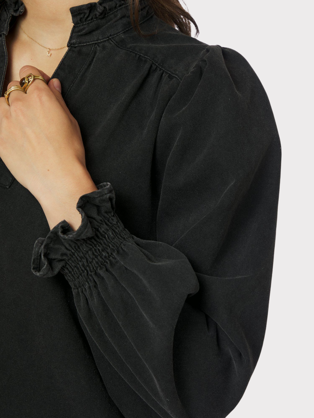 Emmeline Denim Blouse-Overdel-Neo Noir-Aandahls