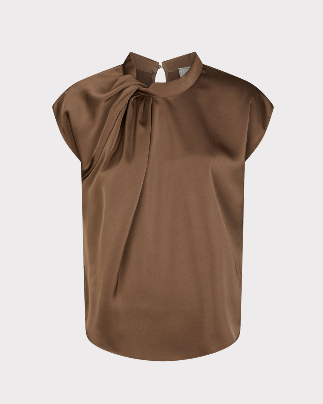 Fleur Drapy Satin Blouse-Overdel-Neo Noir-Aandahls