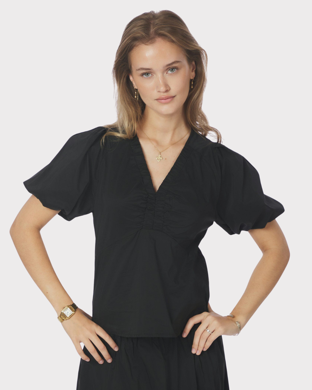 Irina poplin blouse-Bluser-Neo Noir-Aandahls