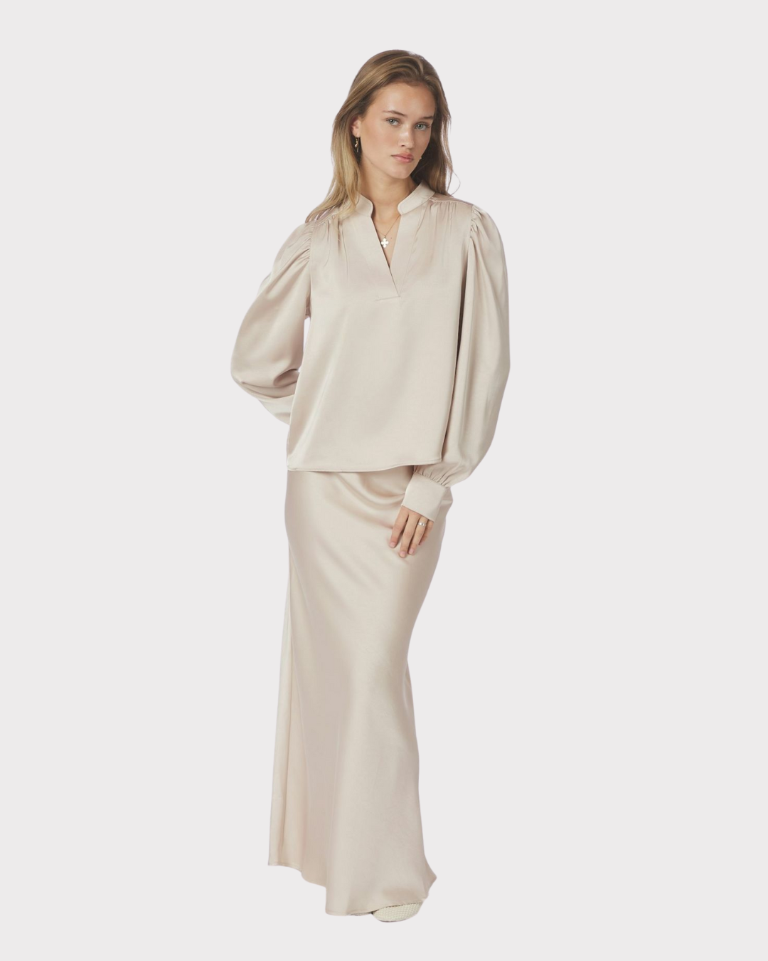 Rosslyn Heavy Sateen Blouse-Overdel-Neo Noir-Aandahls