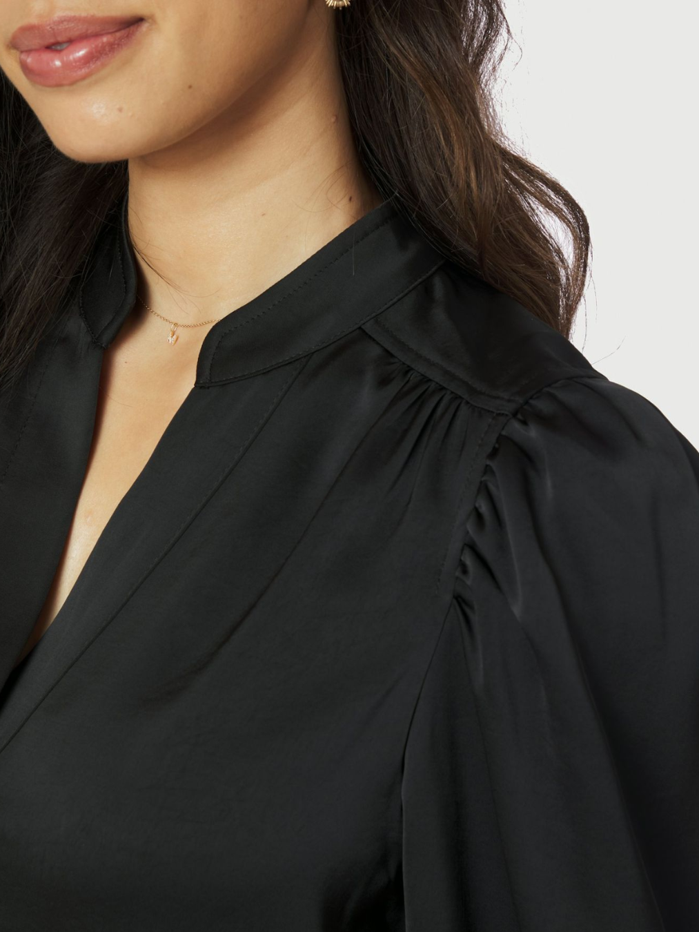 Rosslyn Heavy Sateen Blouse-Overdel-Neo Noir-Aandahls