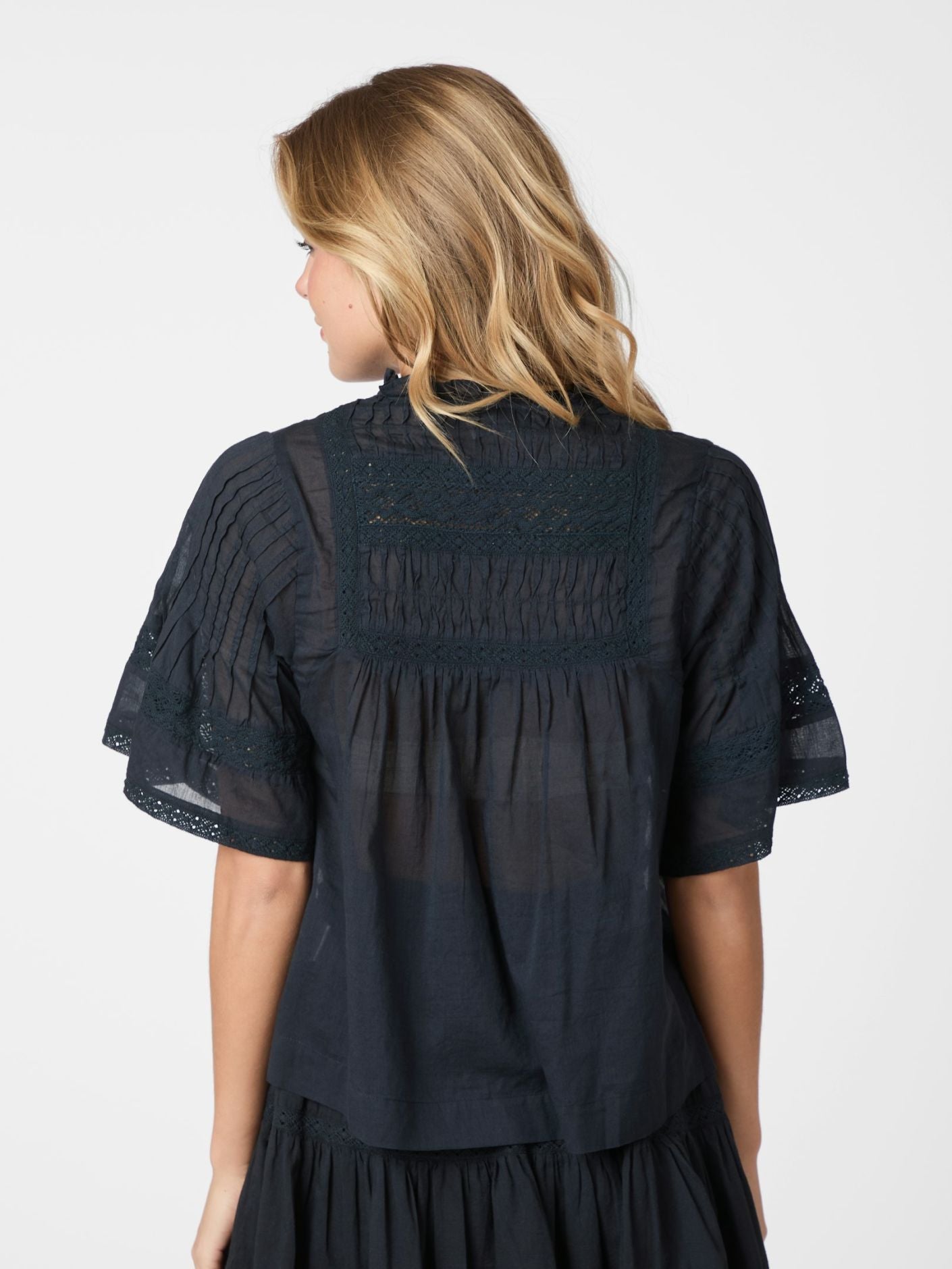 Siama voile blouse-Bluser-Neo Noir-Aandahls