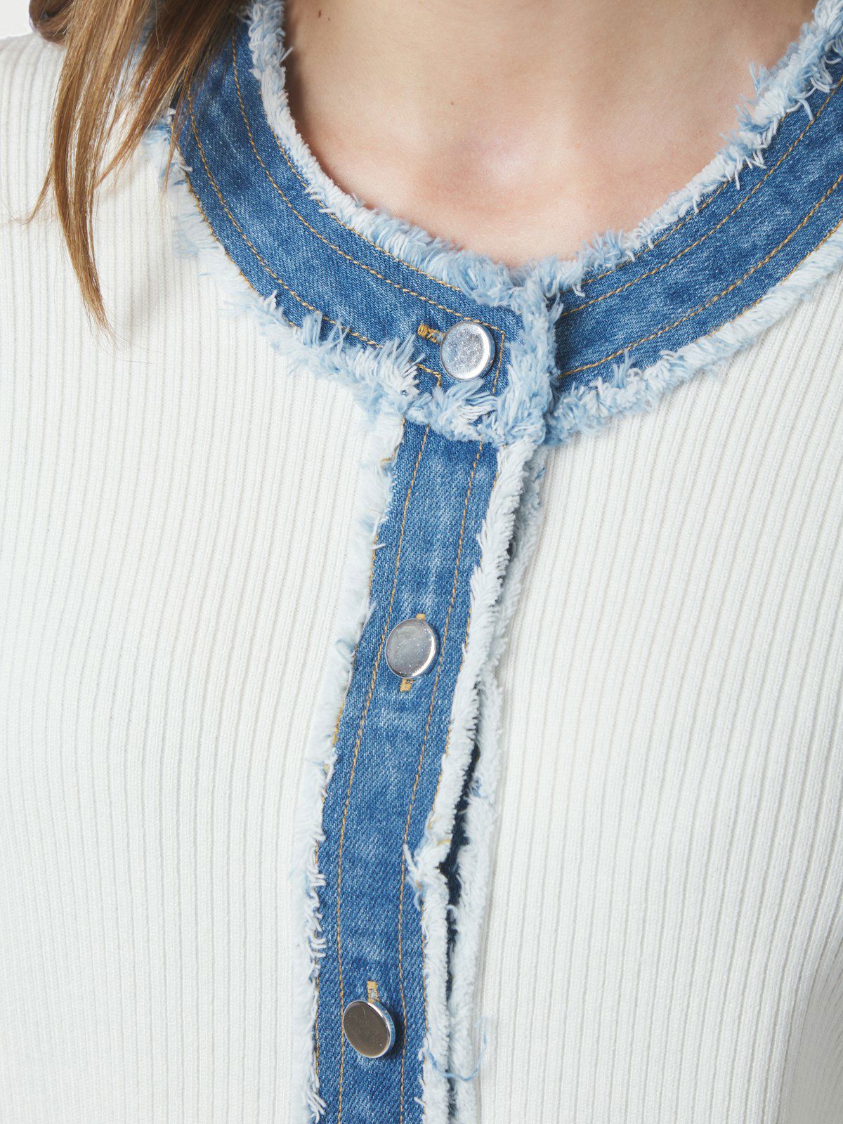 Zelma Knit Denim Cardigan