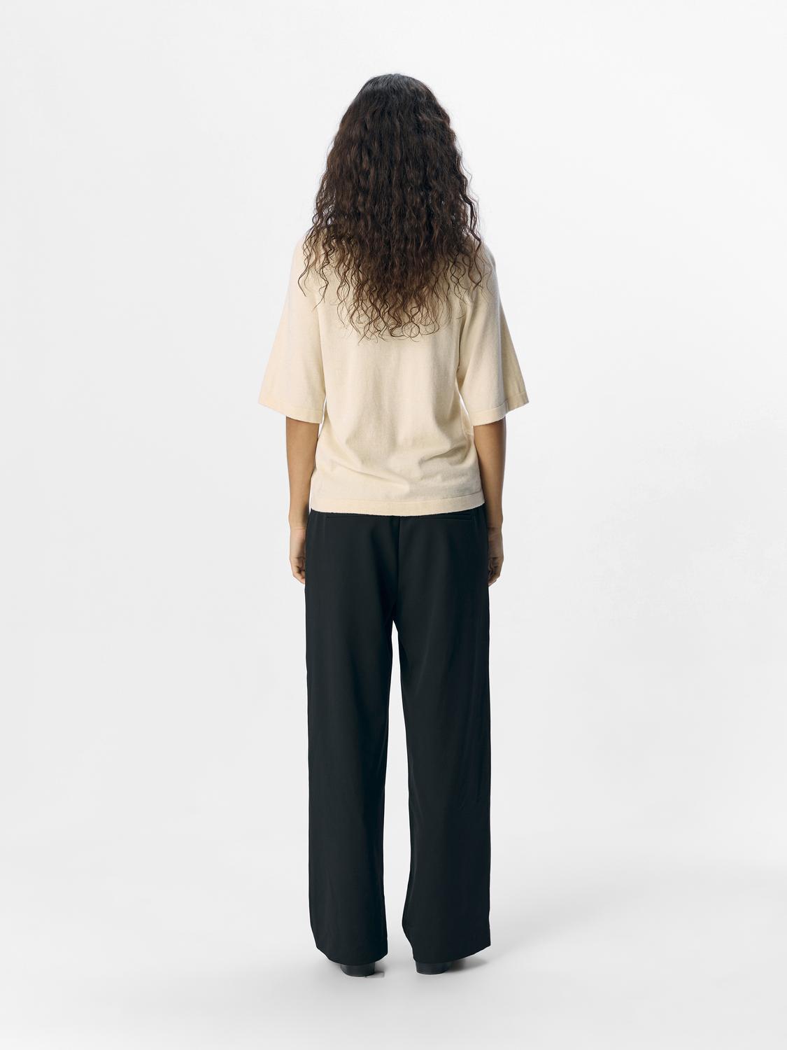 OBJTHESS 2/4 LO V-NECK KNIT TOP NOOS-Genser-Object Collectors Item-Aandahls