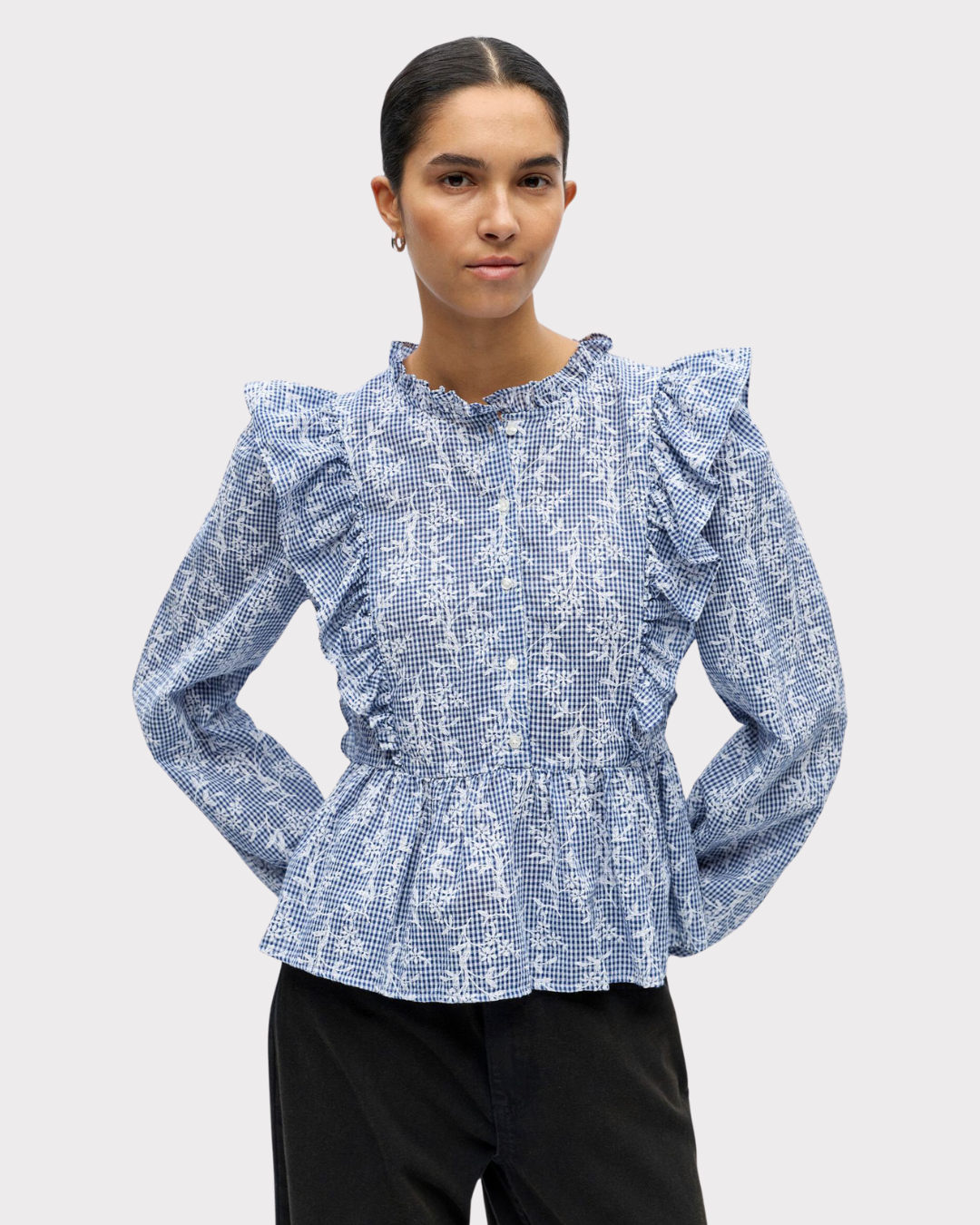 Objciara L/s Re Frill Top 143-Overdel-OBJECT-Aandahls