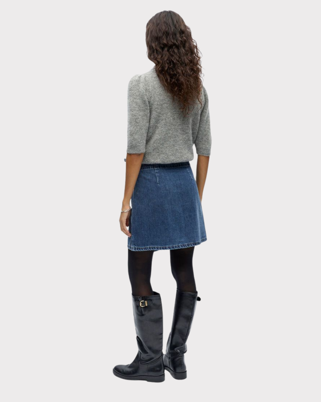Objrosie Mw Denim Short Wrap Skirt Noos-Skjørt-OBJECT-Aandahls