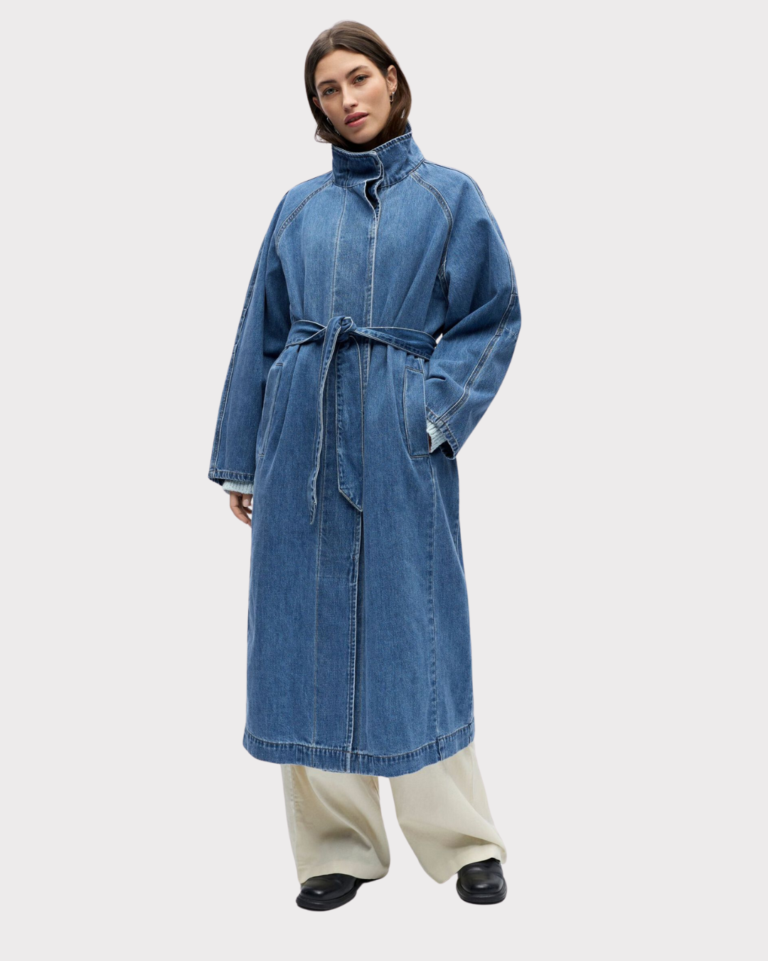 Objtrinna L/s Denim Trenchcoat Noos-Yttertøy-OBJECT-Aandahls