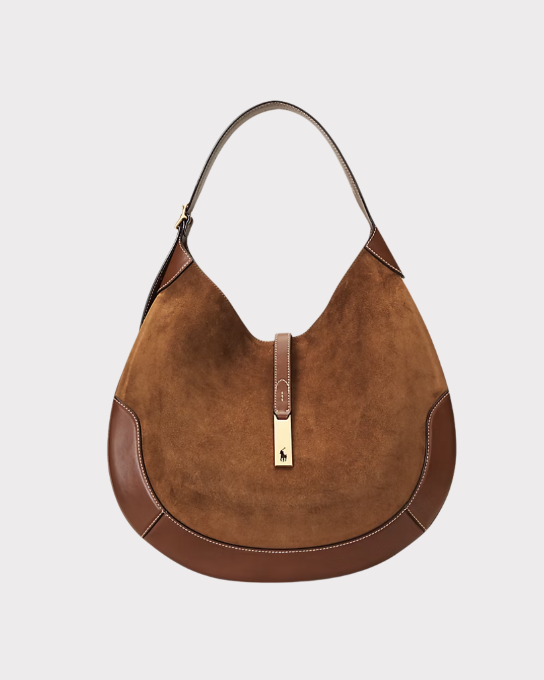 Polo ID Suede large shoulder bag