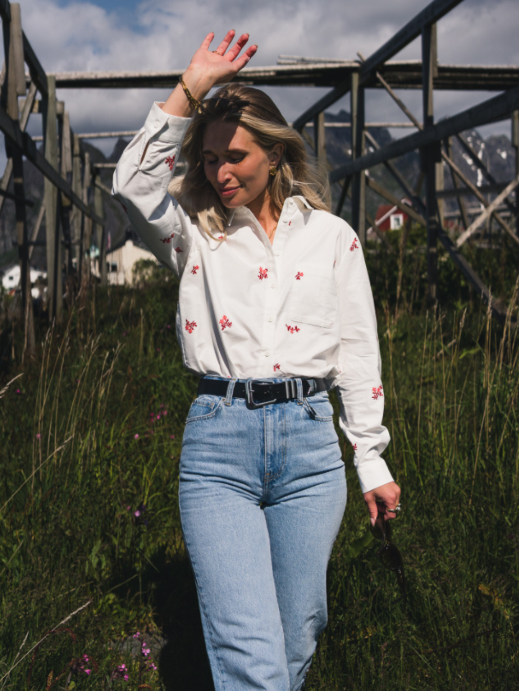 Rausgudrun Nora Shirt Emb-Skjorte-Raus-Aandahls