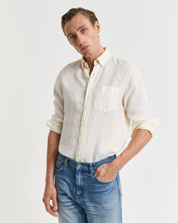 reg gmnt dyed linen shirt-Skjorte-Gant-Aandahls