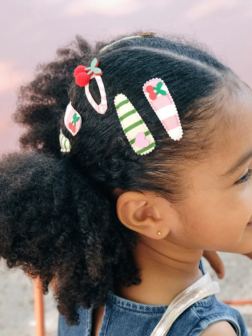 Cherry Kiss Stripy Clips-Hårpynt-Rockahula-Aandahls