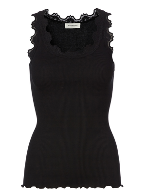 Babette silk top m vintage lace-Singlet-Rosemunde-Aandahls