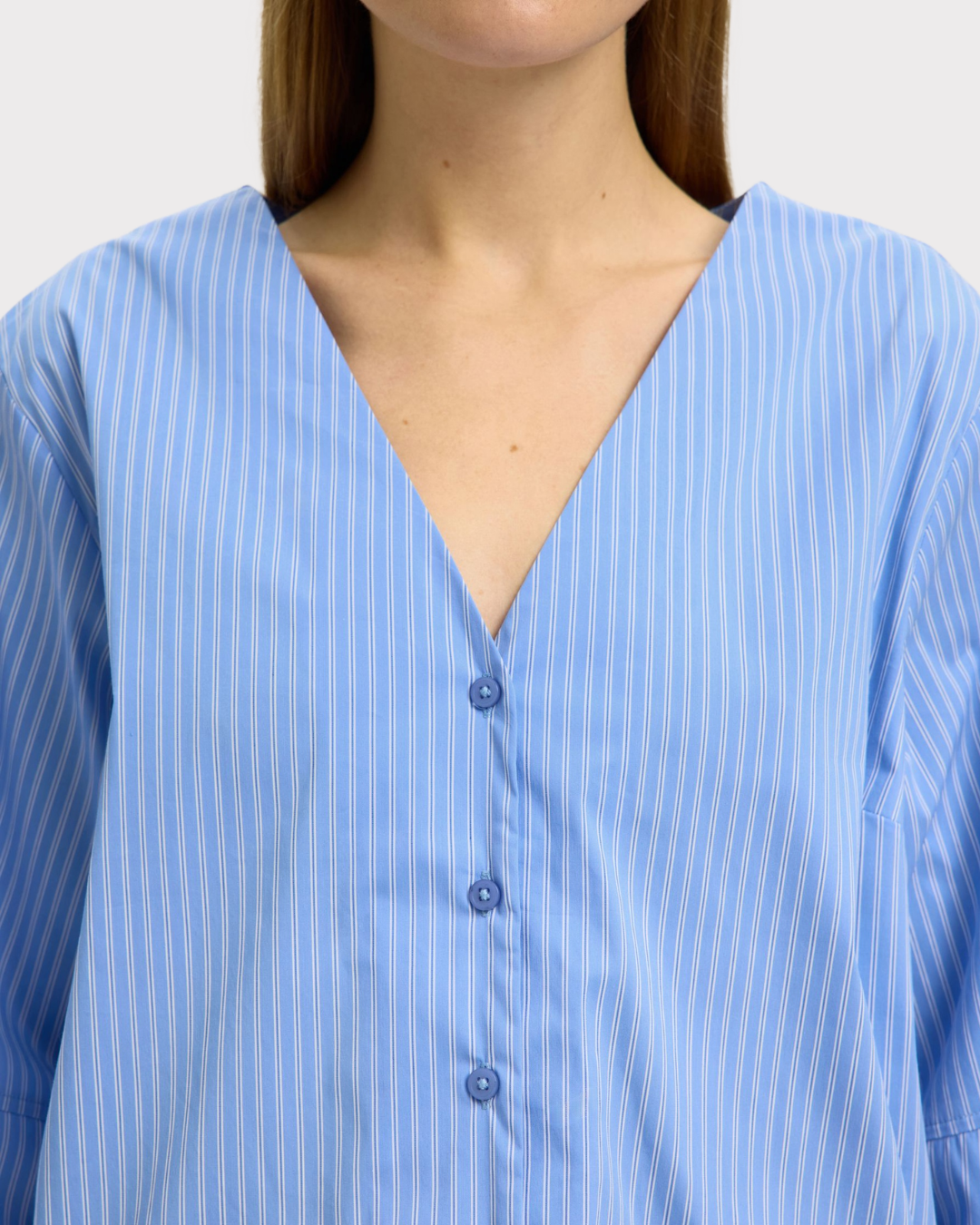 Bea 3/4 V Neck Shirt B-Skjorte-Selected Femme-Aandahls