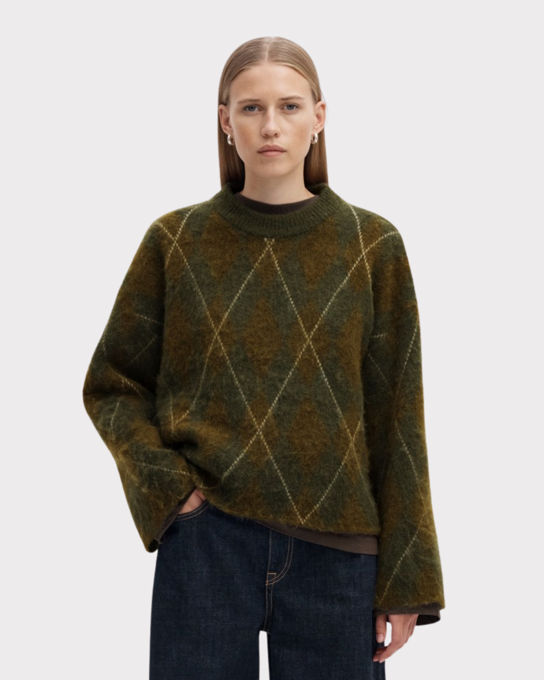 Lulu Brushed Argyle Knit