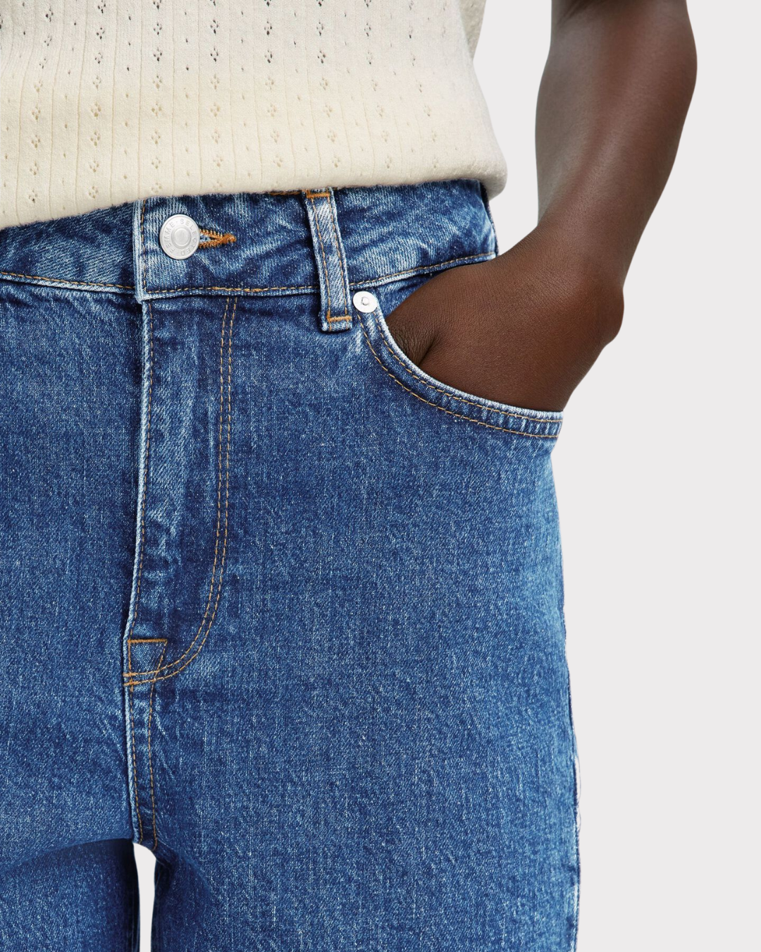 Slfkrista Hw Mid Blue Denim Shorts-Shorts-Selected Femme-Aandahls