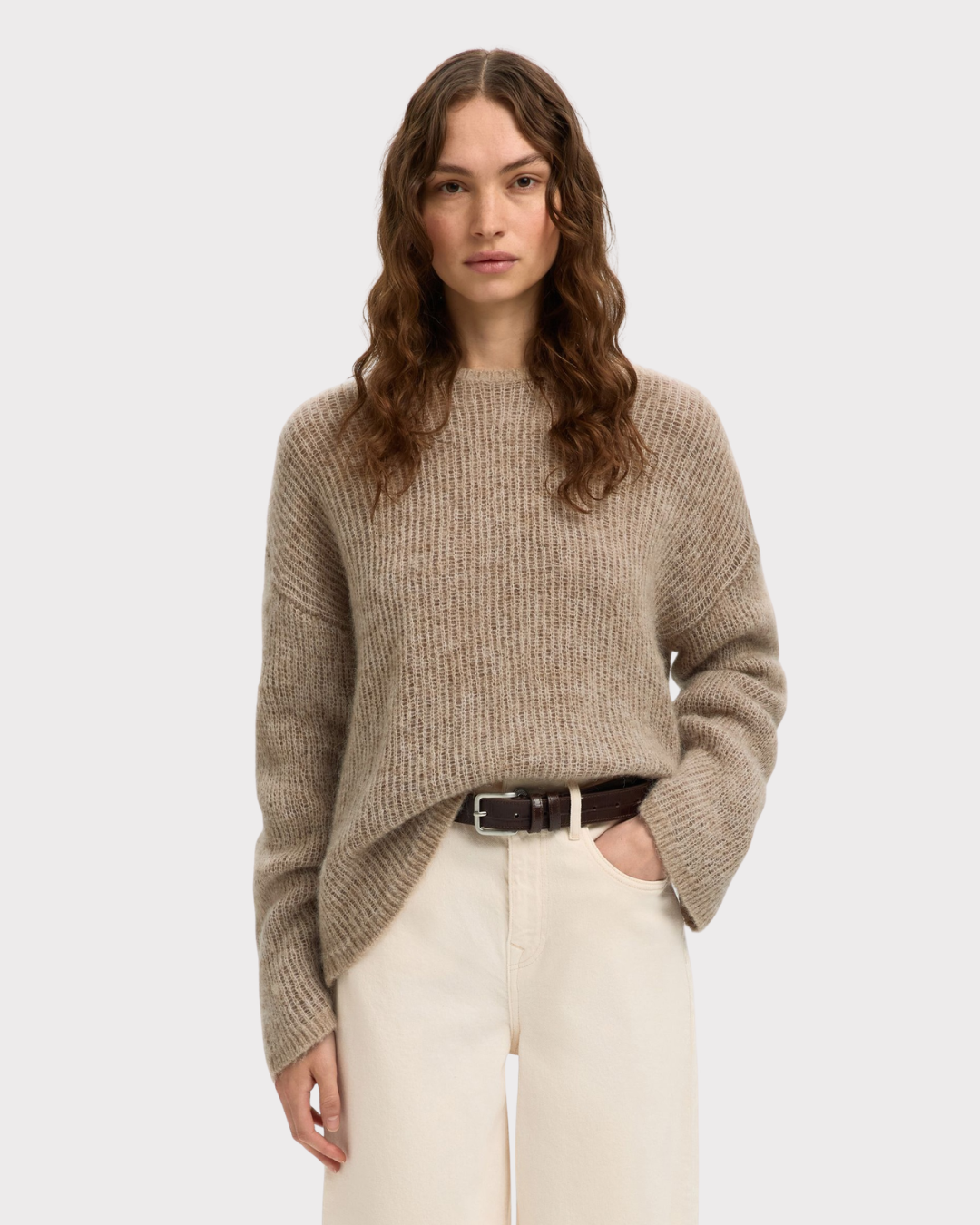 Slflulu Loose Ls Knit O-Neck-Genser-Selected Femme-Aandahls