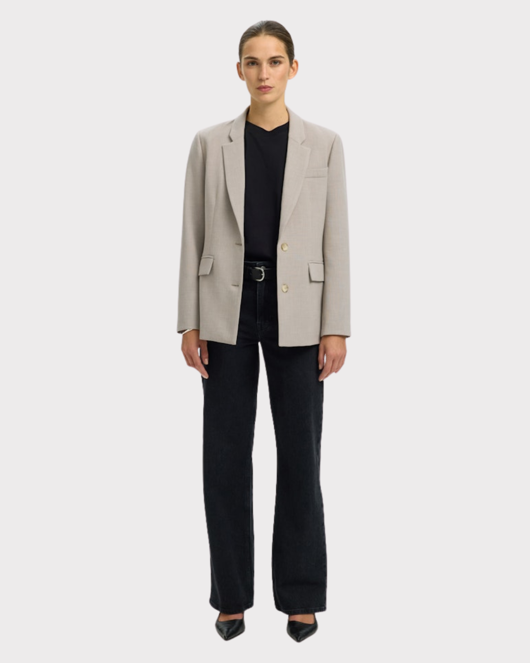 SLFRITA LS CLASSIC BLAZER MEL NOOS-Blazer-Selected Femme-Aandahls
