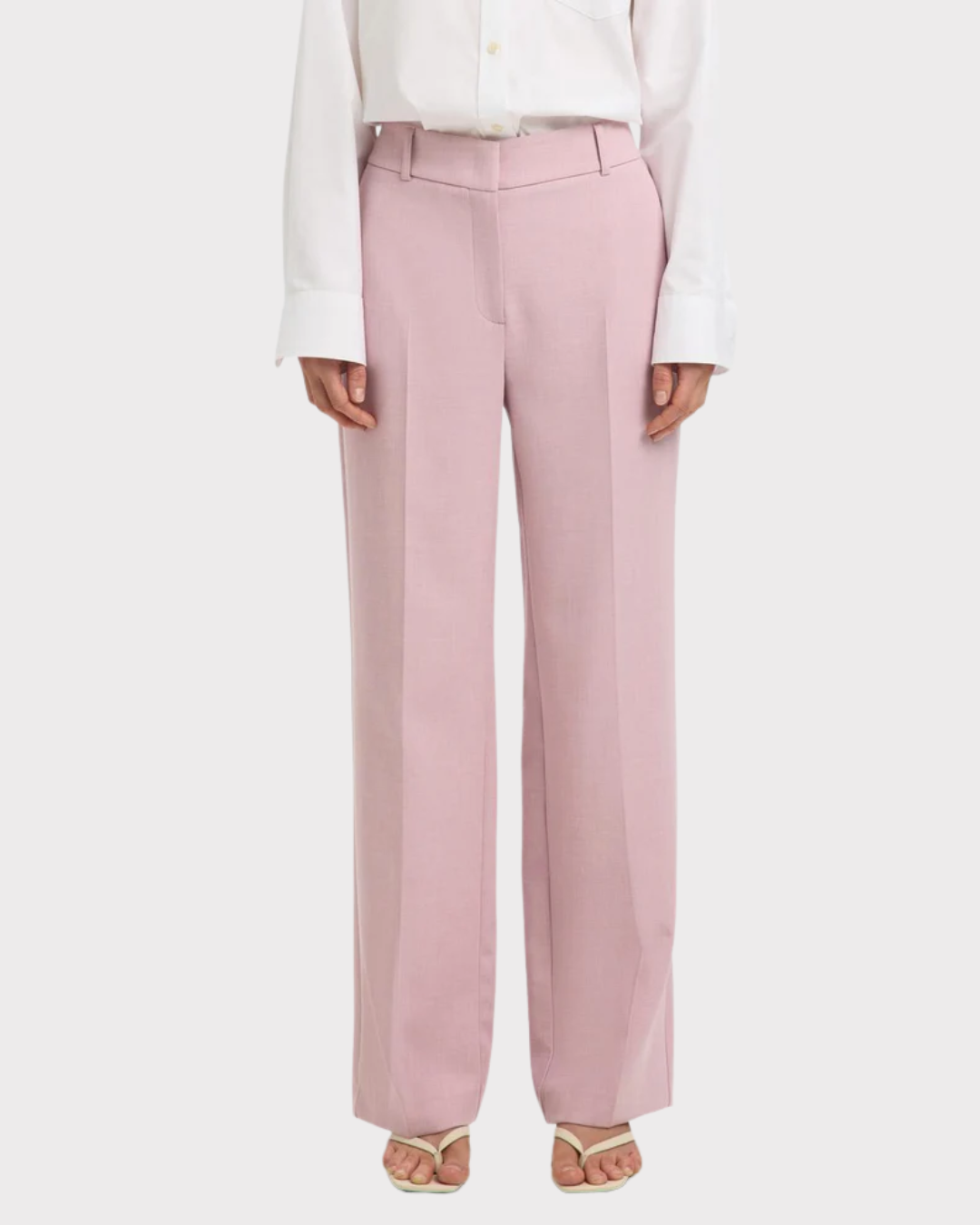 SLFRITA MW WIDE PANT MEL NOOS-Bukser-Selected Femme-Aandahls