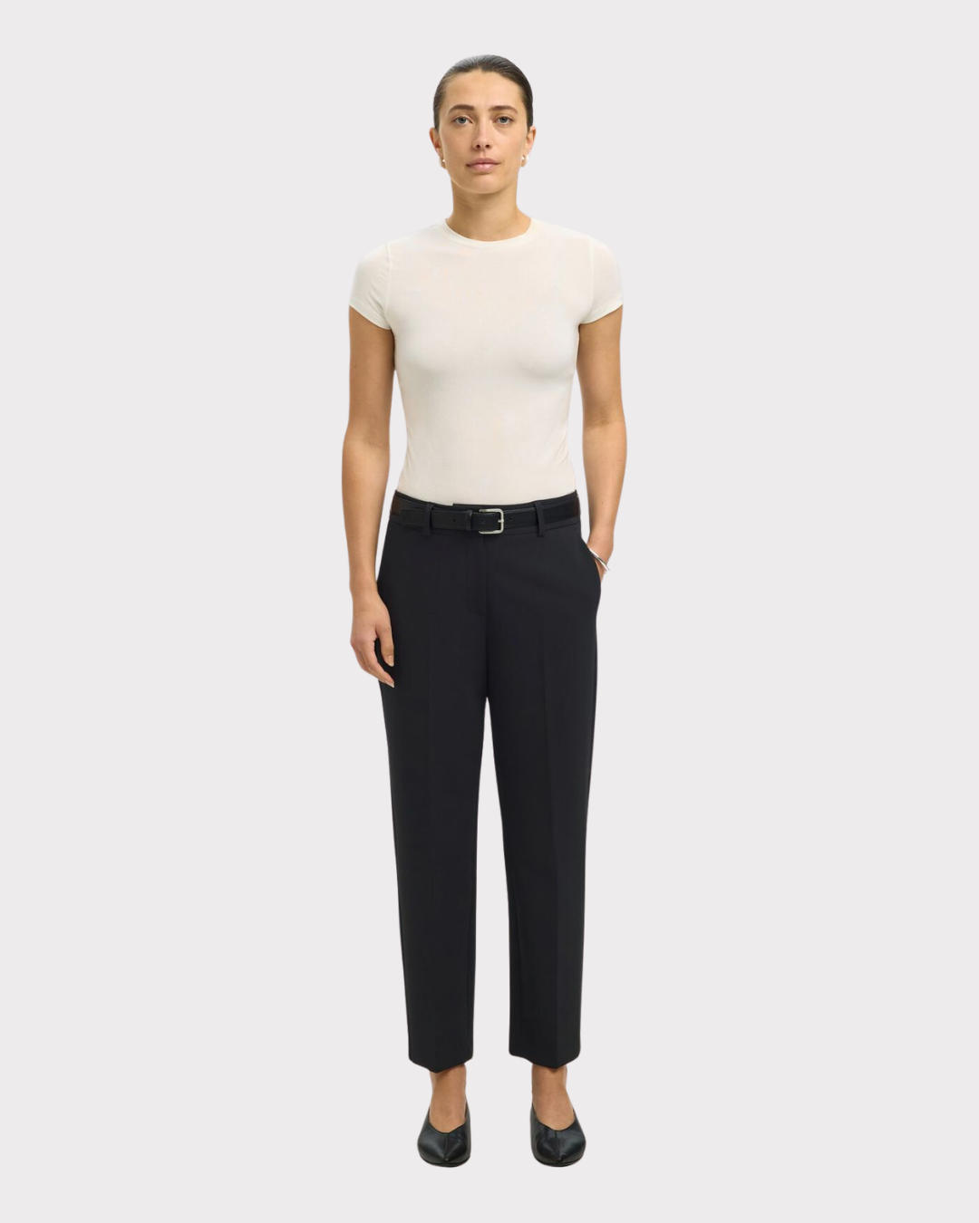 SLfrita-ria MW cropped pant black NOOS-Bukser-Selected Femme-Aandahls