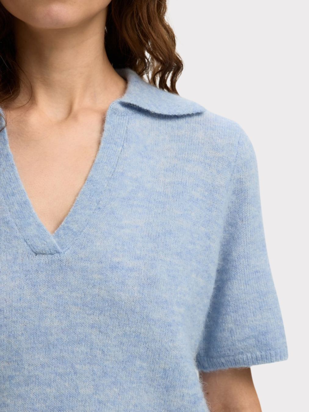 Slwlulu Ss Knit Polo Noos-Genser-Selected Femme-Aandahls