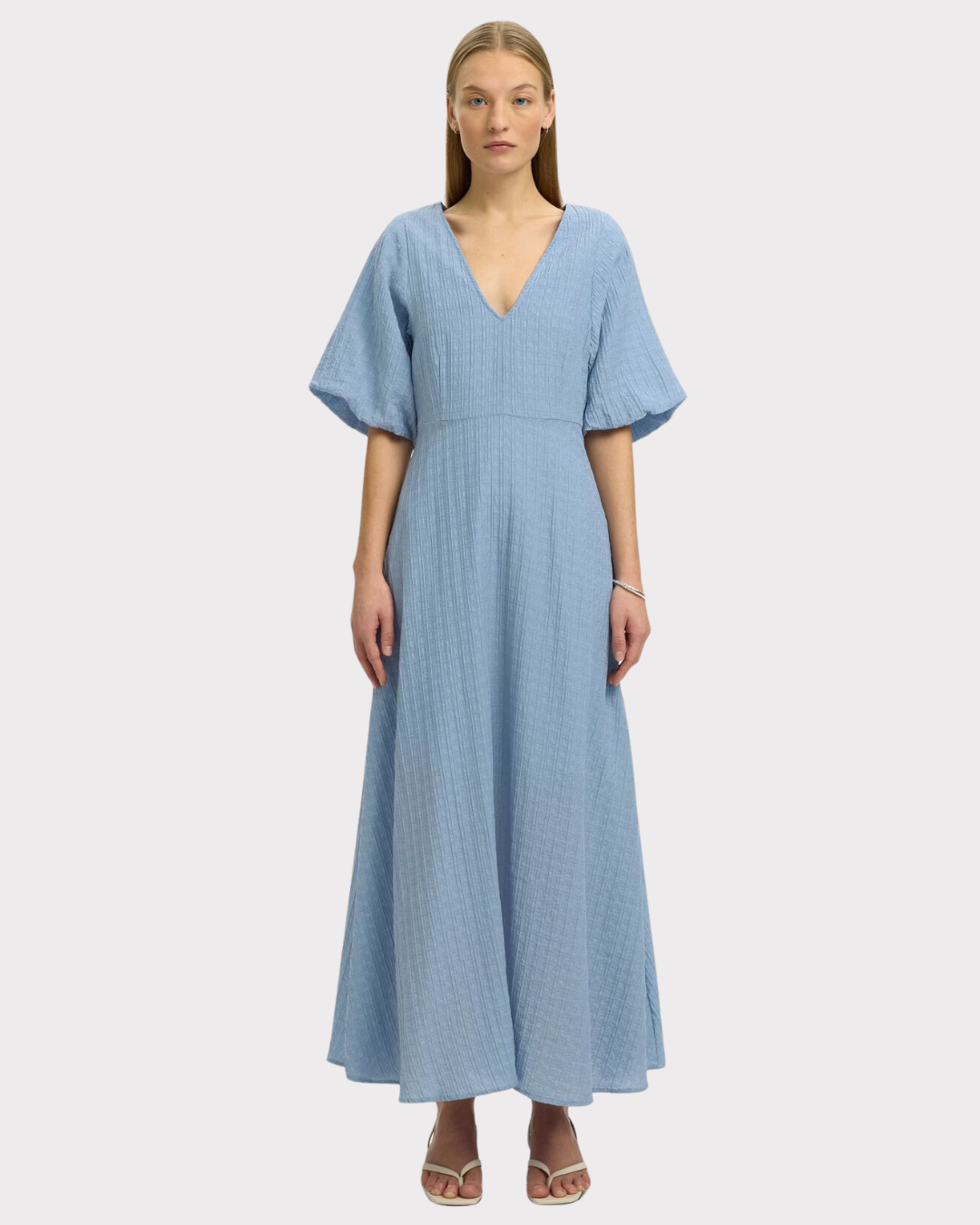 Slwmaddie Ss Closed Back Midi Dress Noos-Kjole-Selected Femme-Aandahls