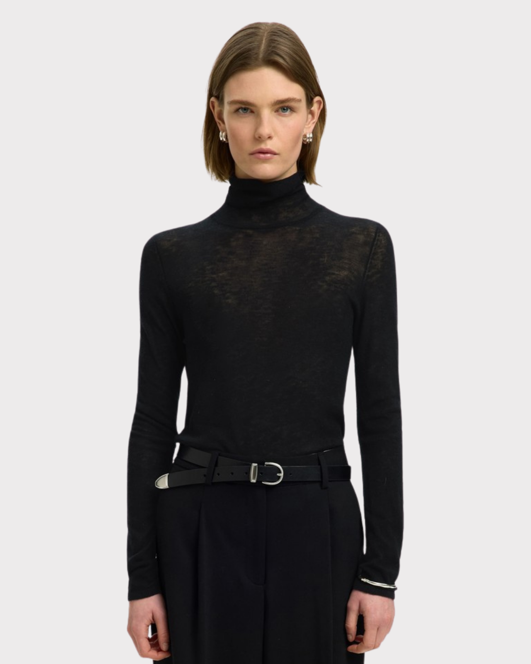 Slwvendy Wool Ls Knit Roll Neck Noos