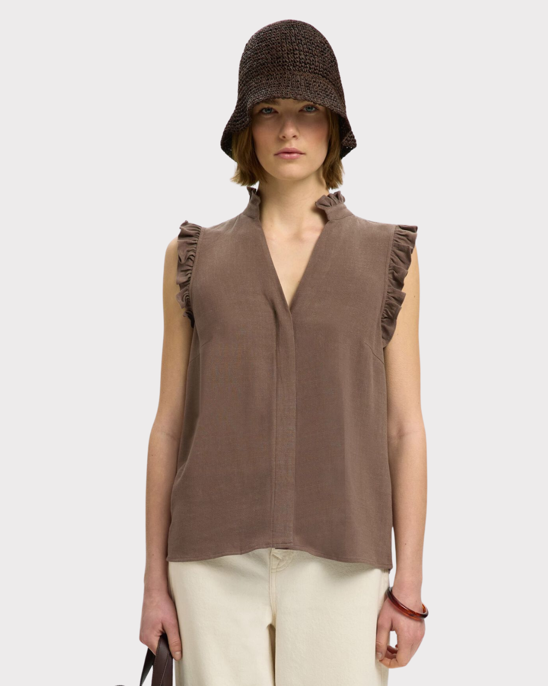 Slwviva Sl Sun Ruffle Top Noos-Skjorte-Selected Femme-Aandahls
