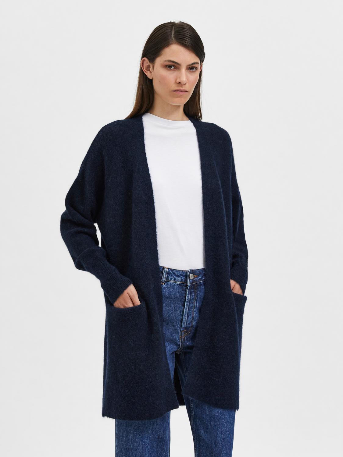 SLFLULU NEW LS KNIT LONG CARDIGAN B NOOS-Genser-Selected-Aandahls