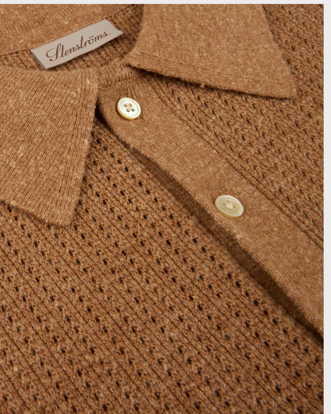 Polo Shirt Knitted Crochet Hemp / Supima Cotton
