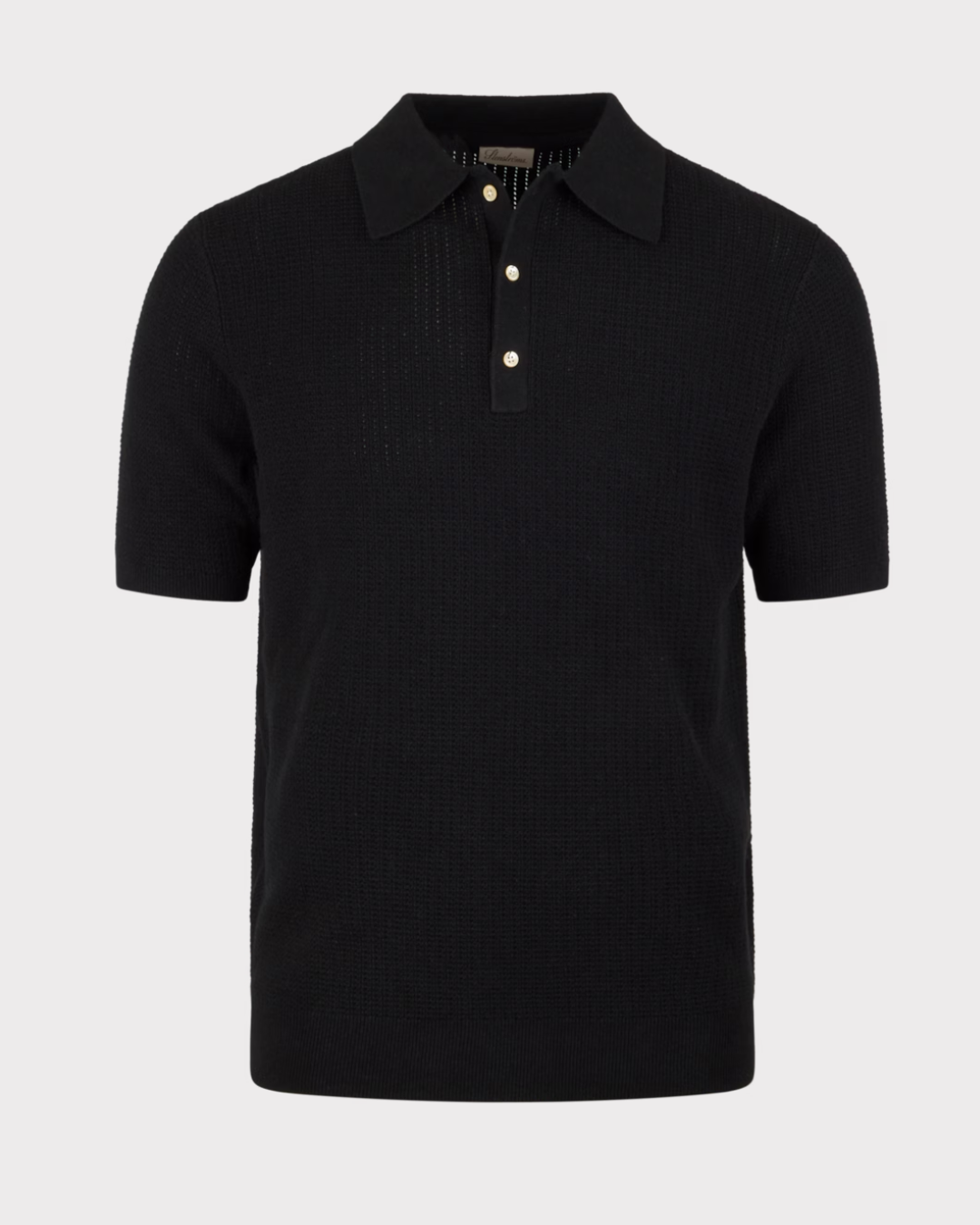 Polo Shirt Knitted Crochet Hemp / Supima Cotton