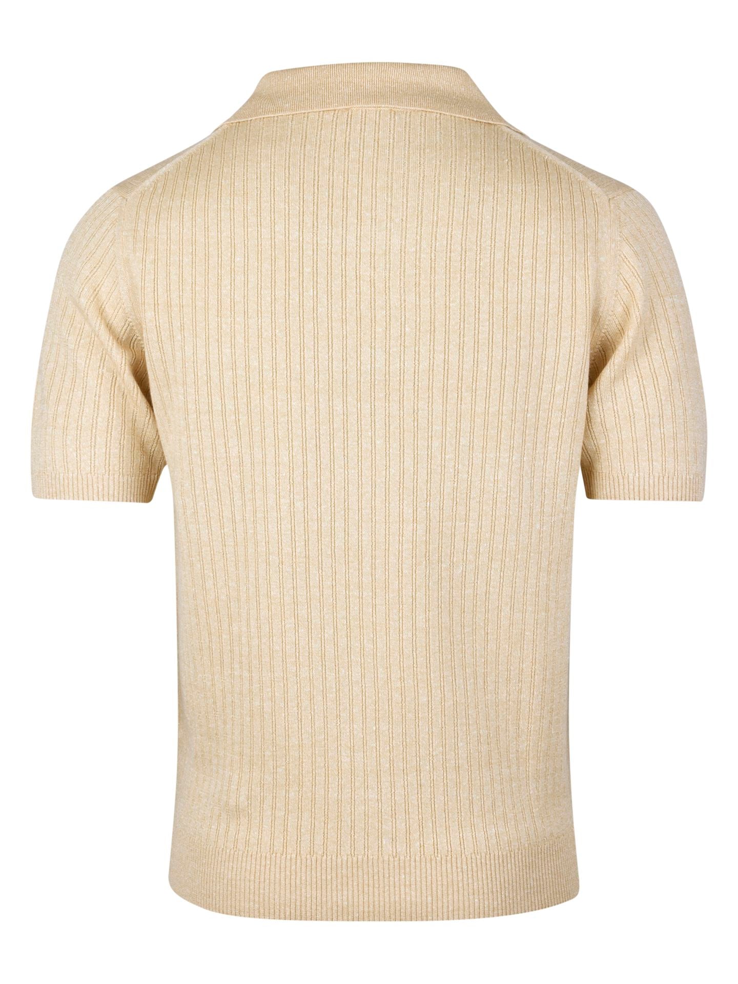 Polo Shirt Knitted Ribbed Linen / Merino Wool