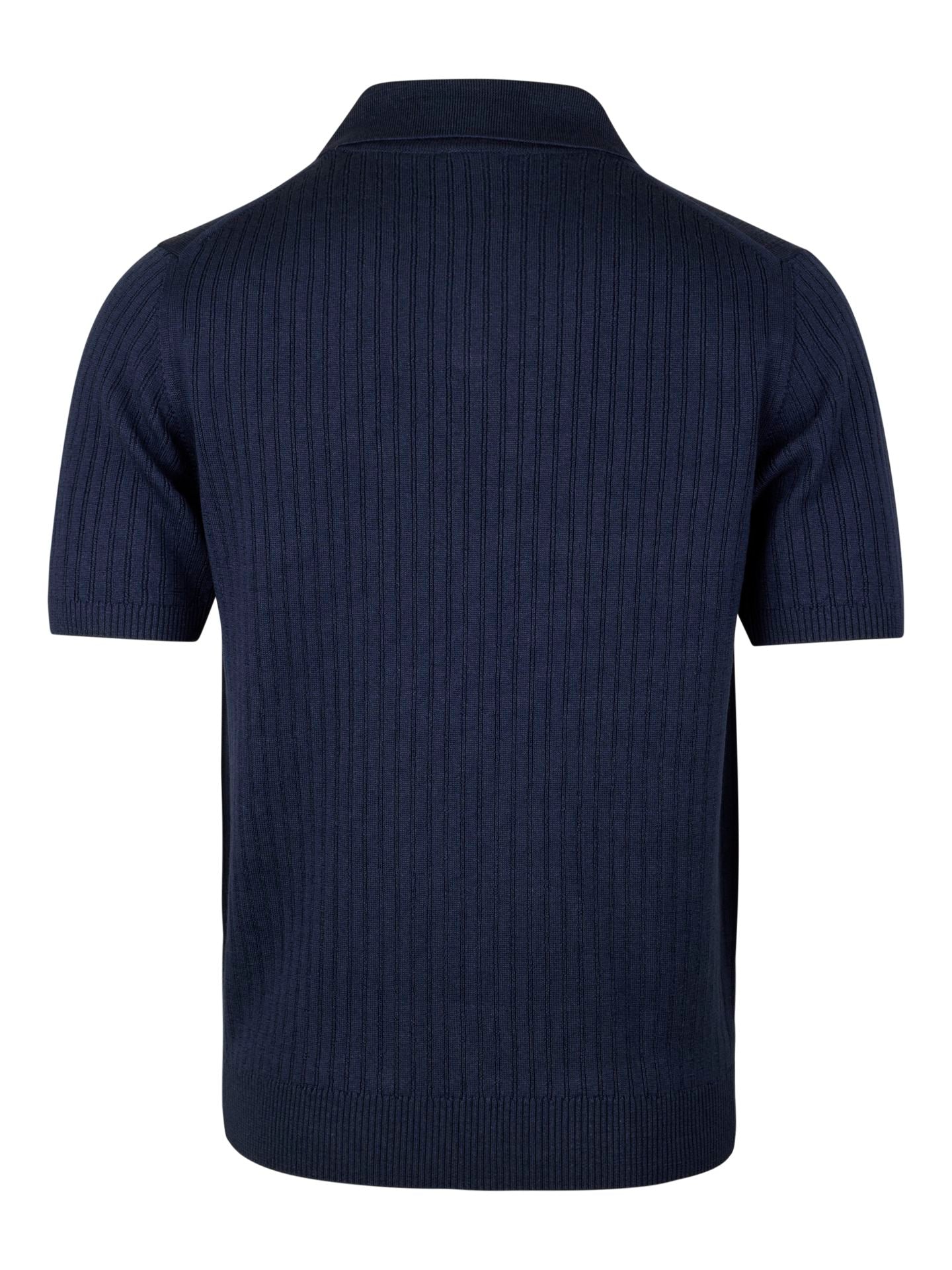 Polo Shirt Knitted Ribbed Linen / Merino Wool