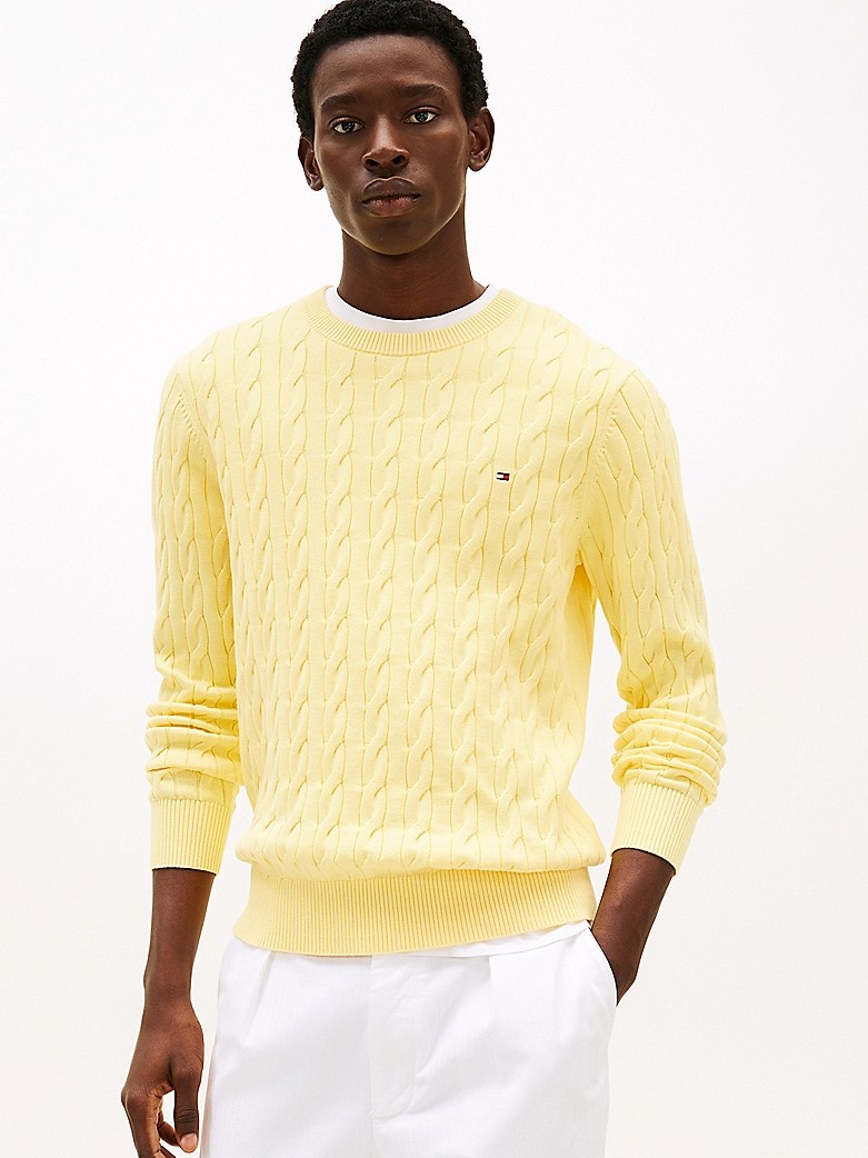 Classic cotton cable crew neck-Genser-Tommy Hilfiger-Aandahls