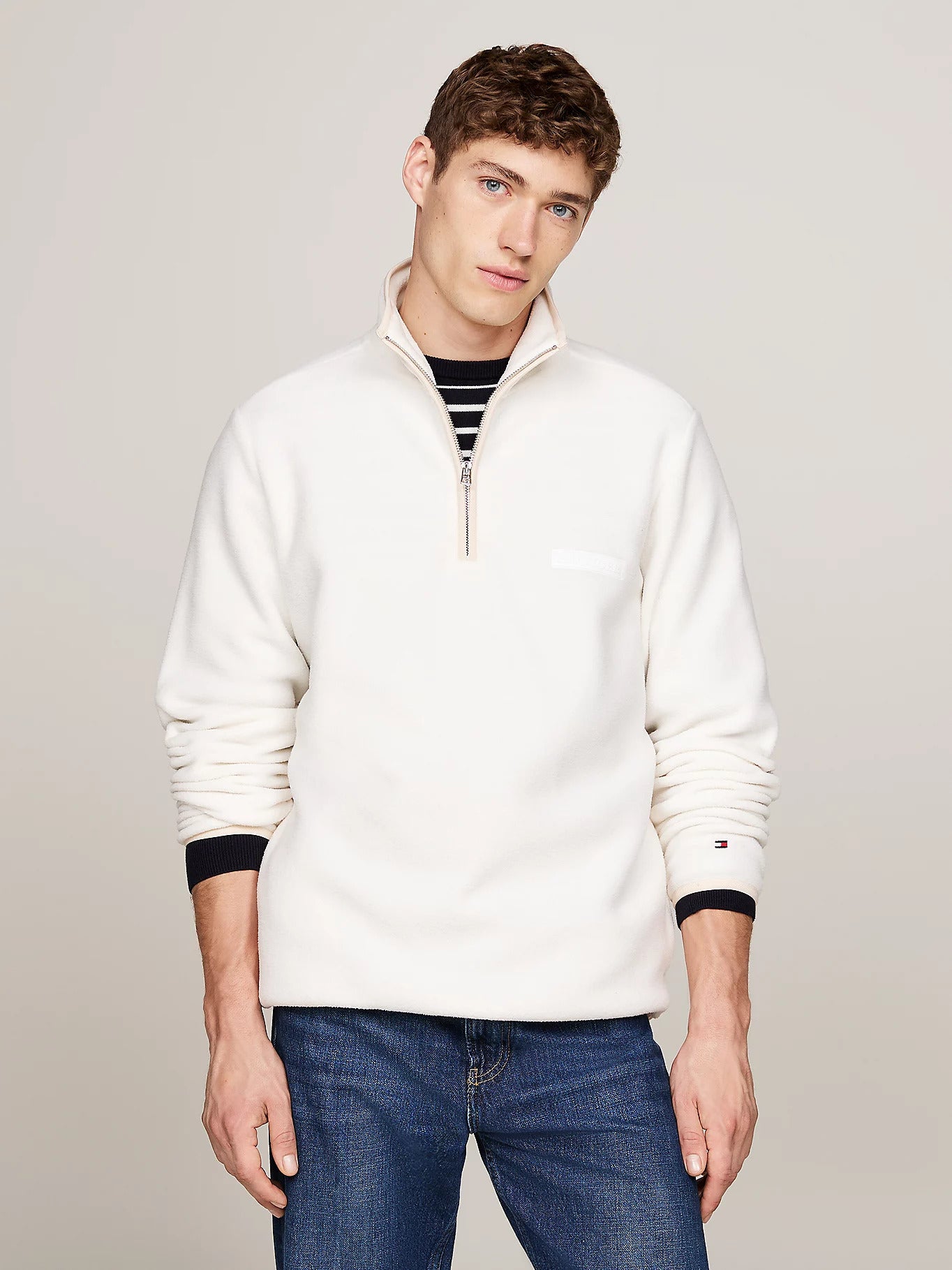 Monotype textured fleece mock-Genser-Tommy Hilfiger-Aandahls