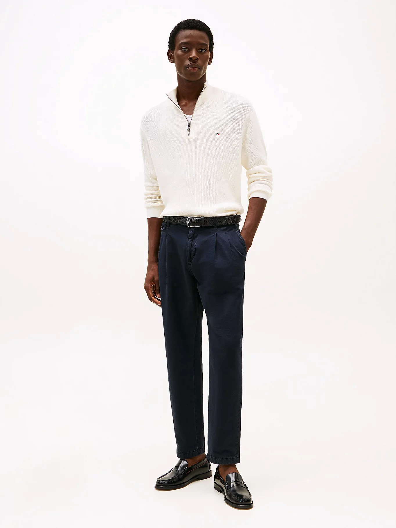 Racking Structure Zip Mock-Genser-Tommy Hilfiger-Aandahls